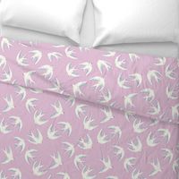 Flying Birds on Lilac Pink, Large Scale 