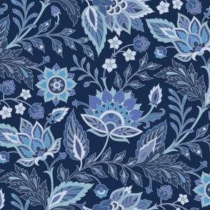 Bohemian Flowers total blue