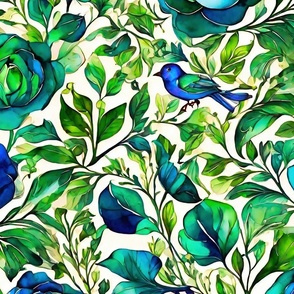 little emerald tangara blue green birds ML
