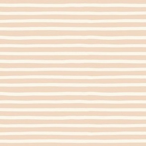 beige horizontal stripes on soft peach  - painted stripes - elegant hand drawn stripes