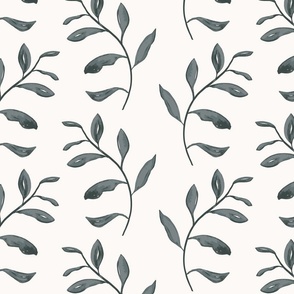 Serene Watercolor Foliage - Gentle Green Leaf Pattern for Relaxing Space Ambiance