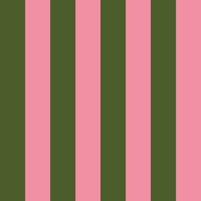 Khaki and pink stripes - 1 inch stripes
