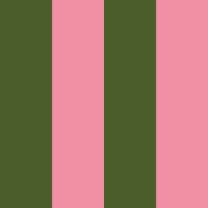 Khaki and pink stripes - 2 inch stripes