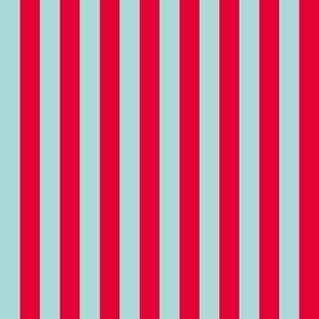 Red and mint stripes - 0.5 inch stripes