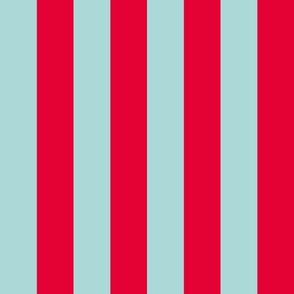 Red and mint stripes - 1 inch stripes