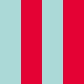 Red and mint stripes - 2 inch stripes