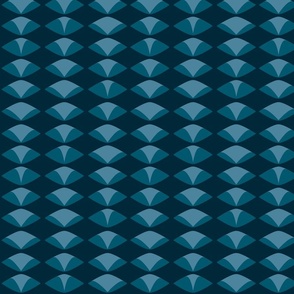 Art Deco Abstract Papyrus Ovals - Blue - Small