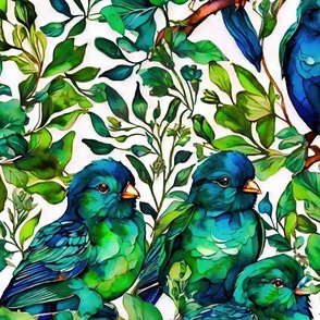 emerald blue green birds ML