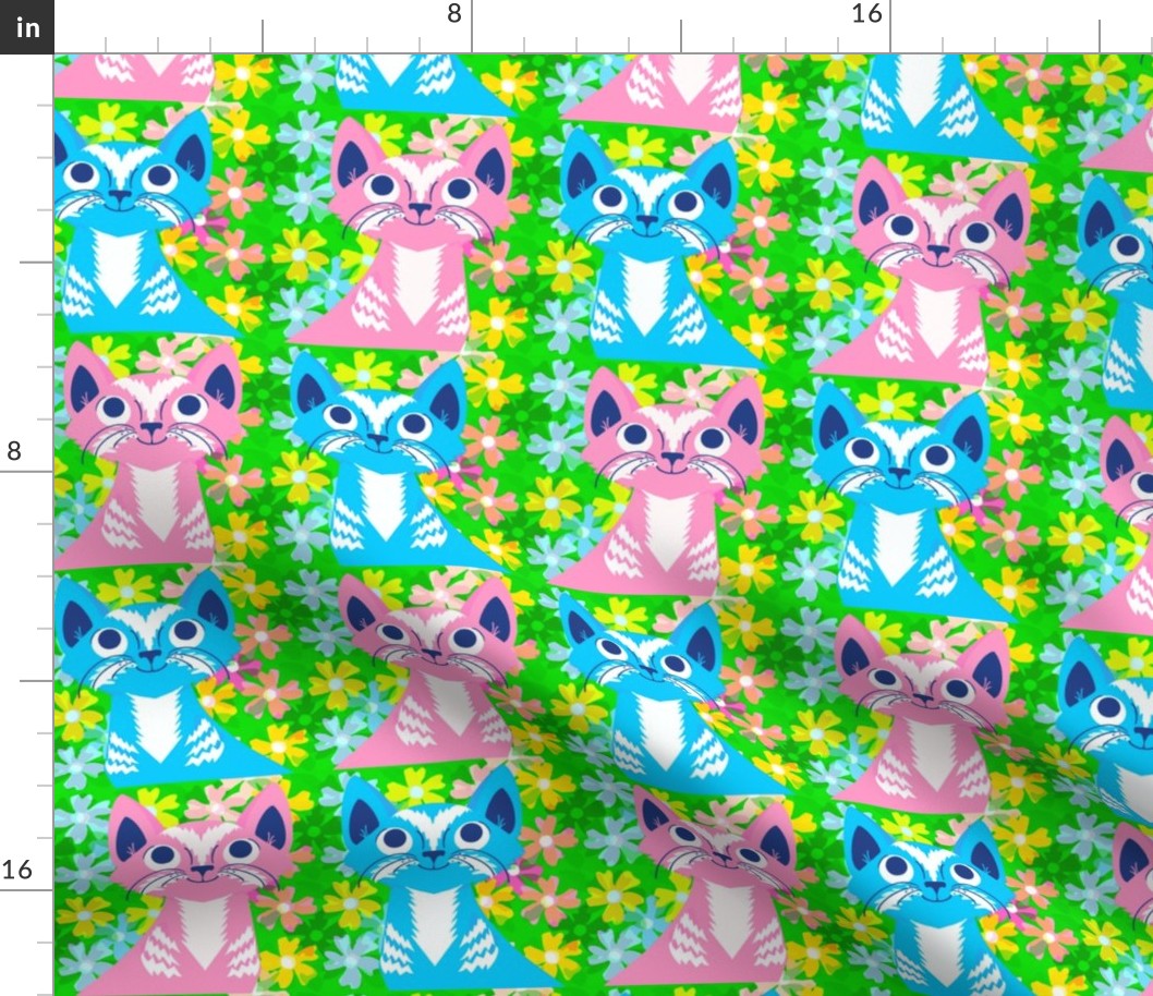 10k flower cats quad pink blue