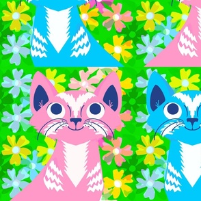 10k flower cats quad pink blue