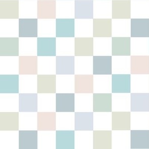 Pastel Checkerboard in 1-Inch Squares