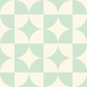 circular square • M • mint, off white