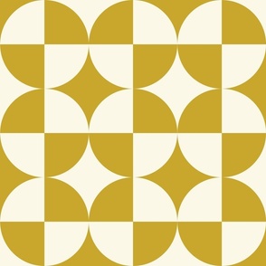 circular square • M • ochre, off white