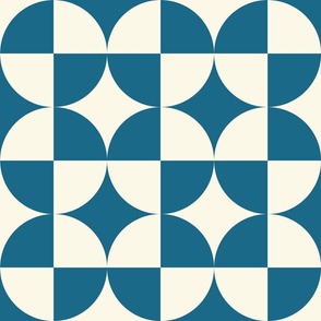 circular square • M • blue, off white