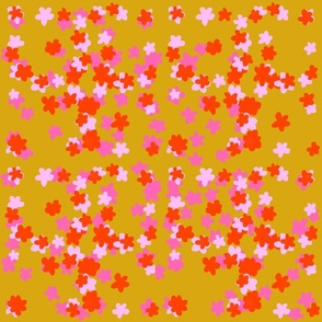 10k tiny pink flowers on gold