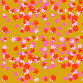 10k tiny pink flowers on gold