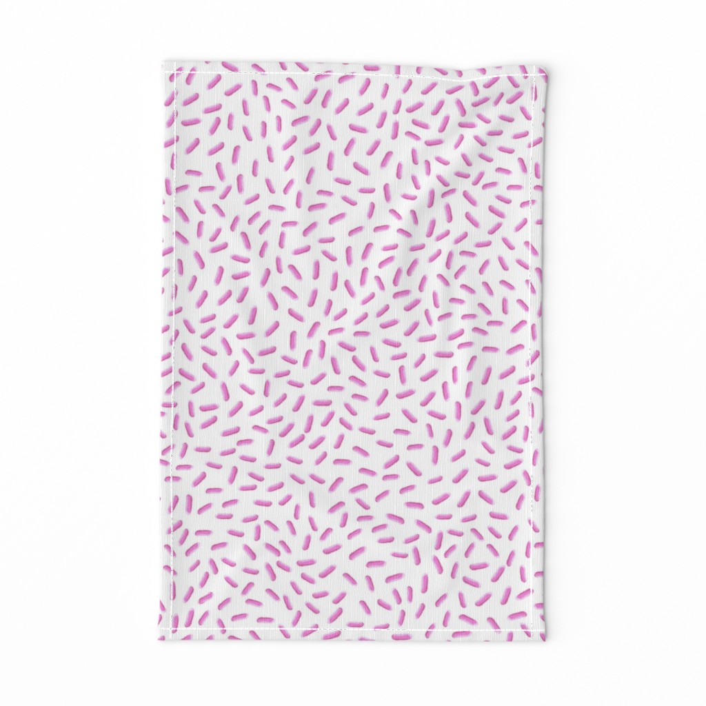 Pink Sprinkles Bliss: Hand Drawn Tossed Sweets //  On White