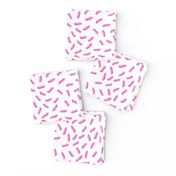 Pink Sprinkles Bliss: Hand Drawn Tossed Sweets //  On White