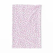 Pink Sprinkles Bliss: Hand Drawn Tossed Sweets //  On White