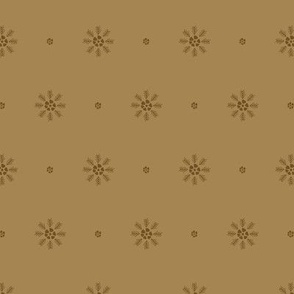 Sea flowers (M) polka dots in brown on pastel honey brown background