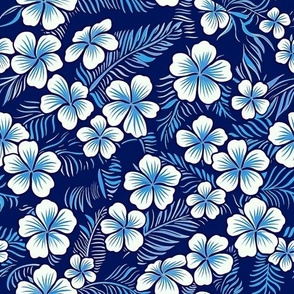 Hawaiian Plumeria Flowers - blue