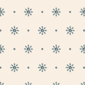 Sea flowers (M) polka dots in blue on beige background