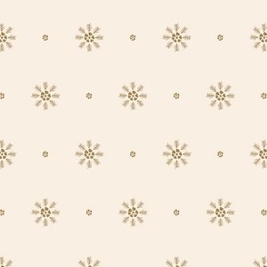 Sea flowers (M) polka dots in brown on beige background