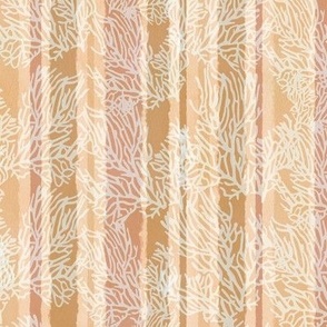 Warm Brown and Tan Stripes with a Coastal Coral pattern (small)