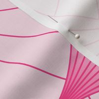 Soft Pink Art Deco Wave Fan | Large