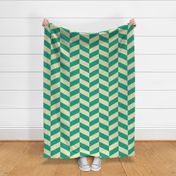 Retro-vintage-turquoise-green-brown-and-vintage-1950s-soft-pastel-light-ivoy-beige-chevron-zigzag-XL-jumbo