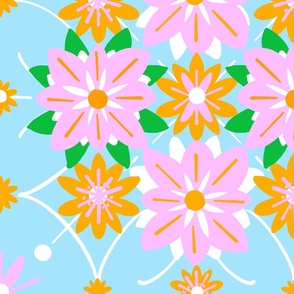 10k granny wallpaper orange and baby blue