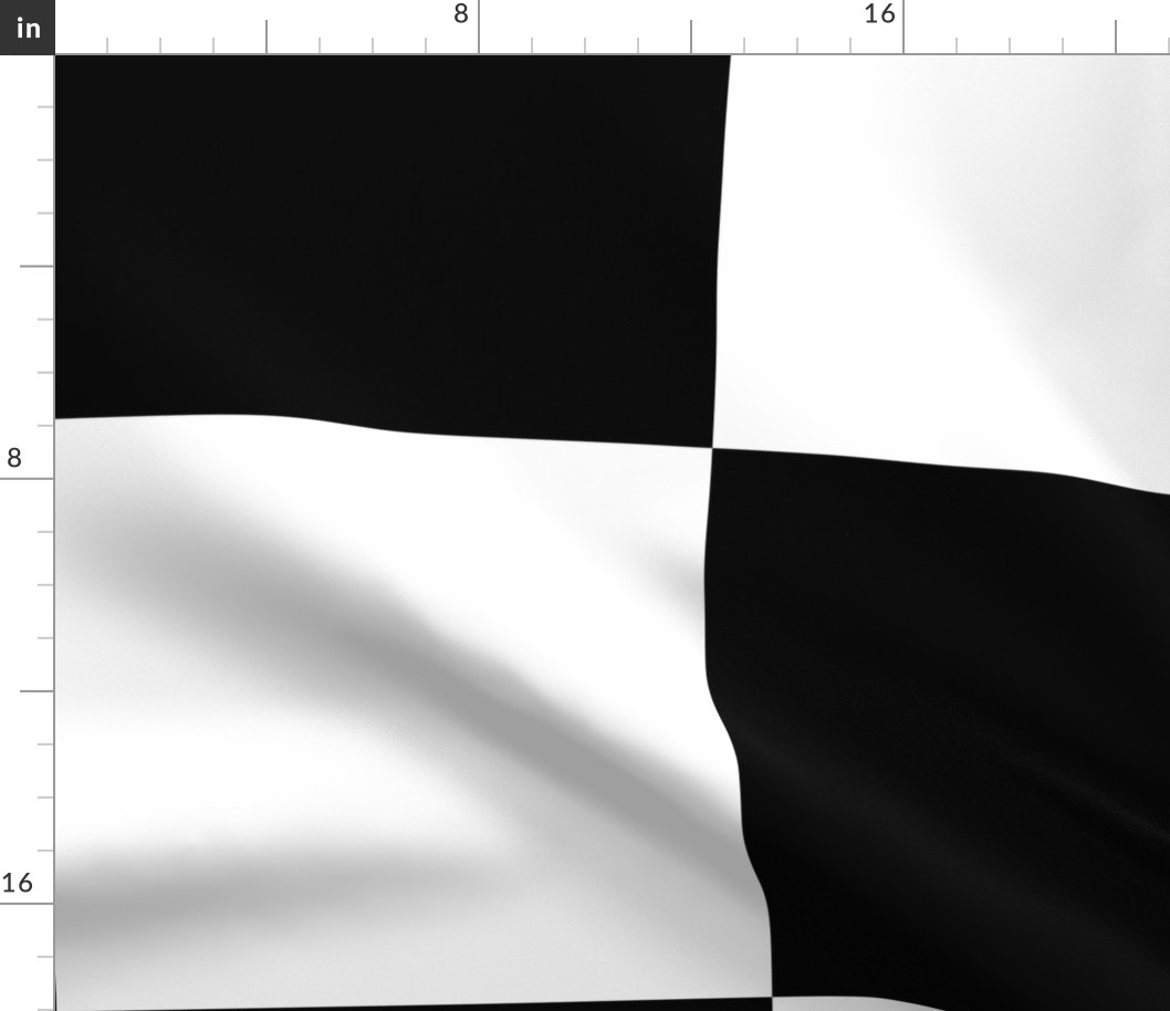 Bold Metallic Checker | Jumbo Scale | Black and white