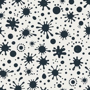 Abstract Bloobs: Modern Spatters Cream & Navy Design  | Sushi Soiree Collection 