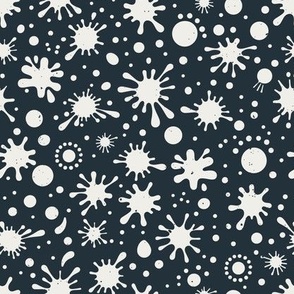 Abstract Bloobs: Modern Spatters Cream & Navy Design  | Sushi Soiree Collection