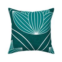 Water Lilies Art Deco_Bg Teal_Metallic Wpp_200Size