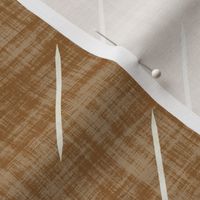 Minimal herringbone on linen texture simple, ivory white arrow lines on caramel brown