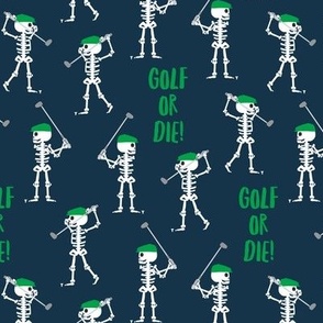 Golf or Die! Skeleton Golfers - Navy - LAD24