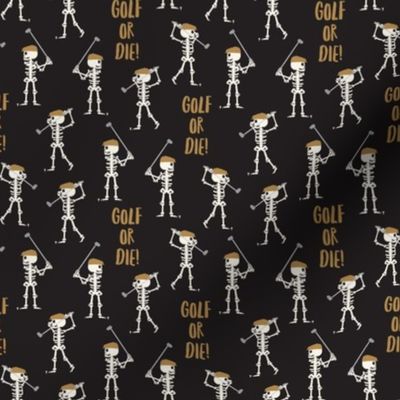 (small scale) Golf or Die! Skeleton Golfers -  black - LAD24