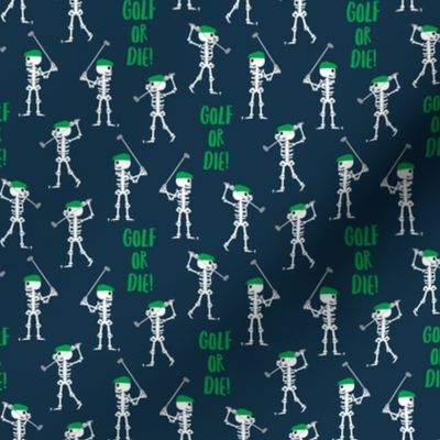 (small scale) Golf or Die! Skeleton Golfers - Navy - LAD24