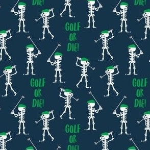 (small scale) Golf or Die! Skeleton Golfers - Navy - LAD24