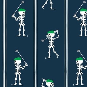 Skeleton Golfers - Vertical Stripes - Navy - LAD24