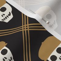 Skeleton golfer - plaid - gold/black - LAD24