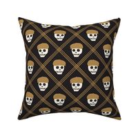 Skeleton golfer - plaid - gold/black - LAD24