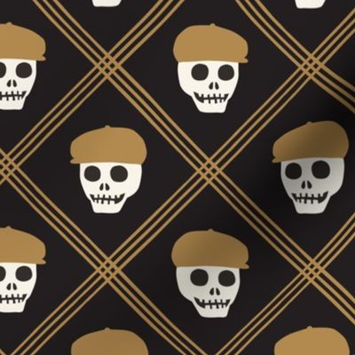 Skeleton golfer - plaid - gold/black - LAD24