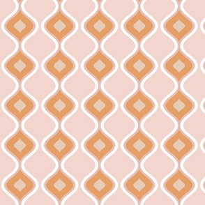 Retro Pink and Orange Ogee Pattern
