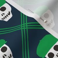 Skeleton golfer - plaid - green/navy - LAD24