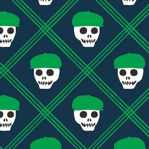 Skeleton golfer - plaid - green/navy - LAD24