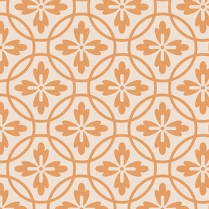 Orange Linked Circles with Floral