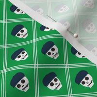 (small scale) Skeleton golfer - plaid - navy/green - LAD24