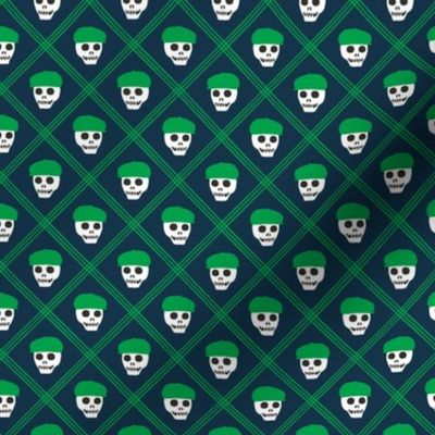 (small scale) Skeleton golfer - plaid - green/navy - LAD24